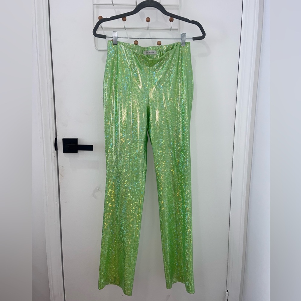 Saks Potts Straight Leg Trouser in Poison Green! As seen on Kylie + Kendall J!